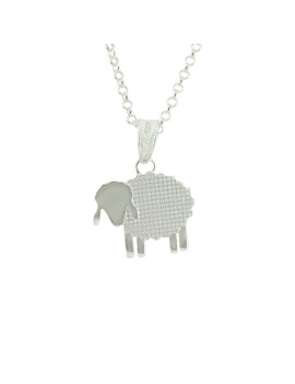 Silver necklace with filigree sheep pendant