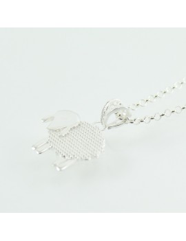 Silver necklace with filigreed sheep pendant