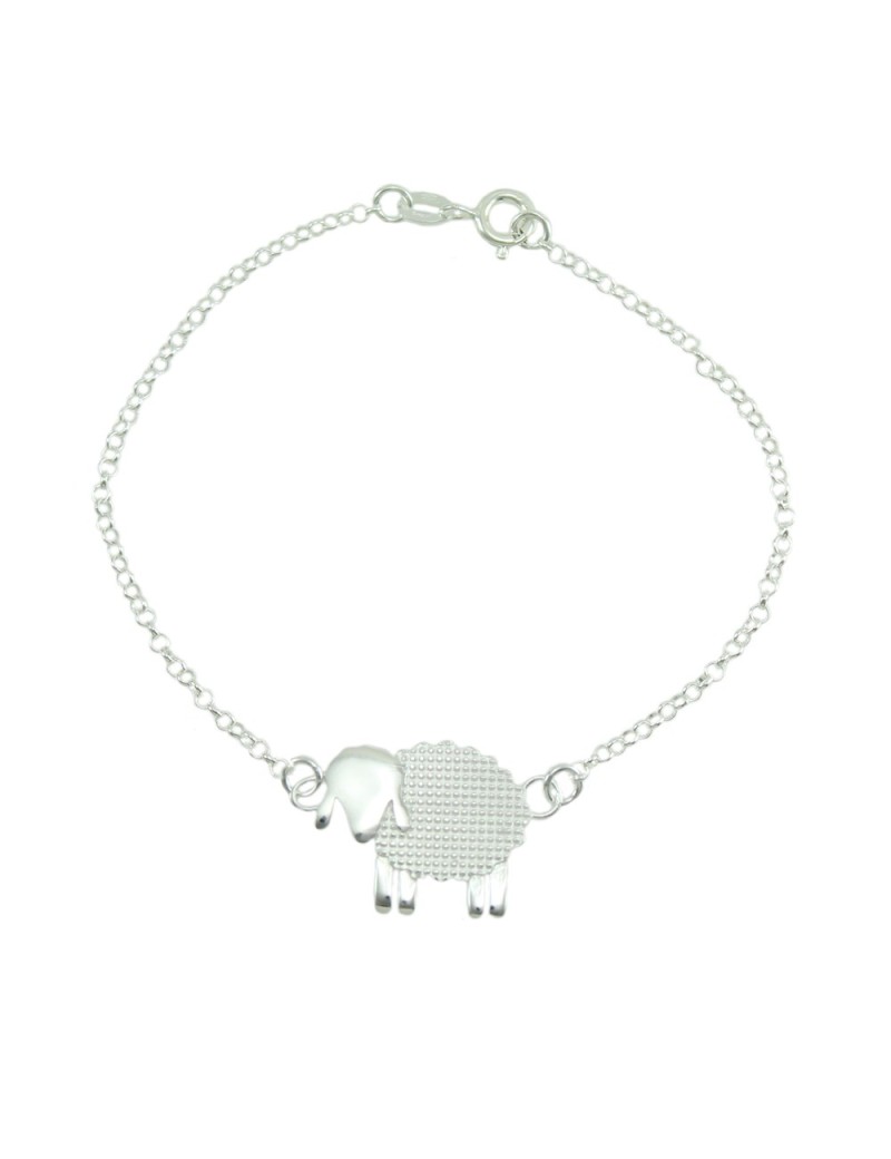 Silver bracelet with central filigreed sheep