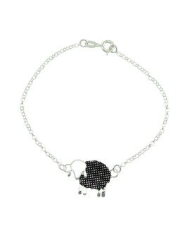 Bracelet en argent avec filigrane central mouton bruni