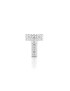 silver and cubic zirconia initial earrings letter T