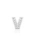 silver and cubic zirconia initial earrings letter V