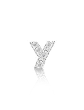 silver initial and cubic zirconia letter Y earrings