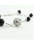 Sardinian bracelet with Su Coccu and silver button in 925 silver