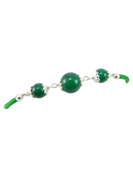 Su Coccu green bracelet with 3 spheres.