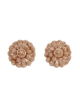 Sardinian honeycomb filigree earrings rose gold plated large