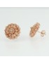 Sardinian honeycomb filigree earrings in rose gold plated silver large