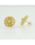 Sardinian honeycomb filigree silver earrings yellow gold plated large