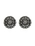 Women's silver flower filigree earrings Sardinian honeycomb burnished large