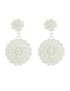 Women's silver filigree Sardinian honeycomb flower pendant earrings