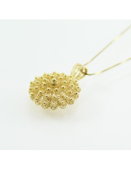 Sardinian filigree pendant necklace in gold-plated silver