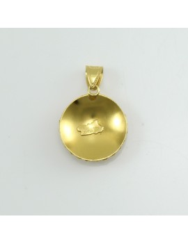 Sardinian honeycomb working pendant in yellow gold Sardinian craftsmanship