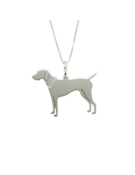 Pendentif pour chien Segugio Italiano avec collier en argent sterling