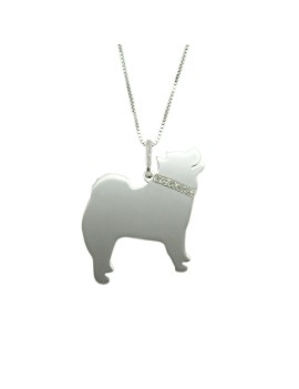 925 sterling silver Chow Chow dog pendant with necklace