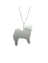 Pendentif en argent 925 en forme de chien Chow Chow avec collier