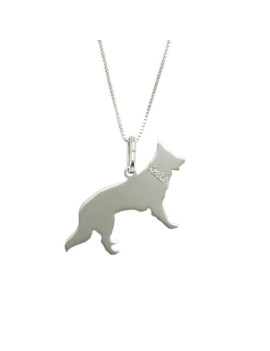 925 sterling silver Swiss Shepherd dog pendant with necklace