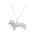 Pendentif en argent 925 teckel chien nain avec collier