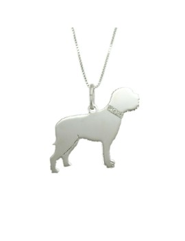 pendentif chien lagotto romagnolo en argent sterling avec collier