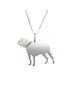 Pendentif en argent 925 Dogue de Bordeaux avec collier