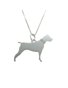 Pendentif en argent 925 avec collier pour chien Corso