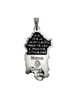 Sardinian silver pendant with burnished Sardinian Ave Maria prayer