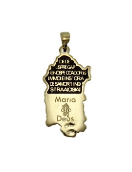 Sardinia pendant in burnished silver on gilt with Sardinian Ave Maria prayer in relief