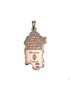 Women's Sardinia rose silver pendant with Sardinian Ave Maria prayer in relief