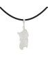 Collier en caoutchouc pour hommes avec pendentif en corbula argenté