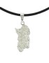 Men's caoutchouc necklace with silver Sardinia pendant with embossed mountains