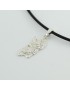 Men's caoutchouc necklace with silver Sardinia pendant with embossed mountains