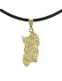 Men's caoutchouc necklace with gold-plated silver Sardinia pendant with embossed mountains