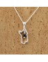 Women's silver necklace with openwork Sardinia and Su Coccu onyx pendant