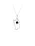 Women's silver necklace with openwork Sardinia and Su Coccu onyx pendant