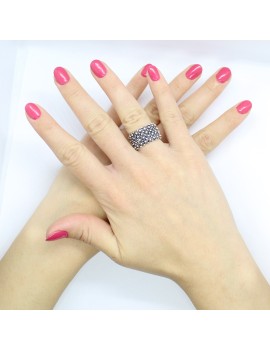 Bague femme sarde en argent bruni Nuoro