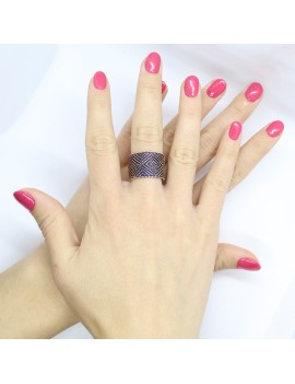 Bague à anneau ouvert en argent rose sarde