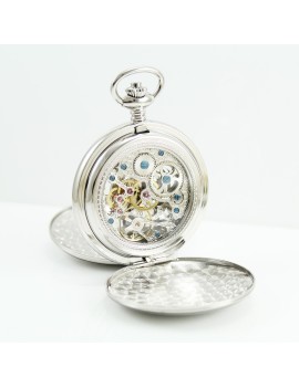 Pocket watch Manual winding mechanical movement Dual time phases day night 2