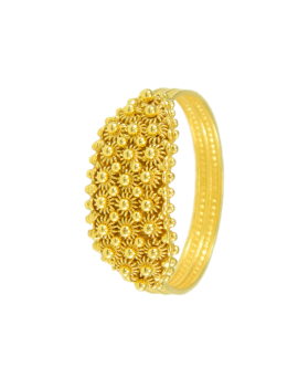 Sardinian yellow gold wedding band Nuoro honeycomb pattern