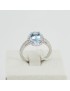 Mirco Visconti women's white gold ring with aquamarine and diamonds