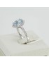 Mirco Visconti classic women's white gold ring with aquamarine and diamonds