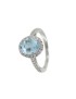 Mirco Visconti classic women's white gold ring with aquamarine and diamonds