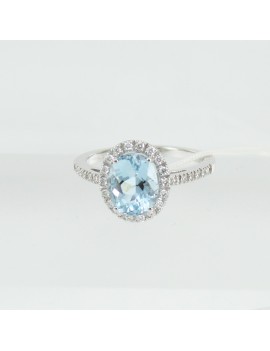 Women's aquamarine and diamond ring Mirco Visconti