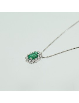 Mirco Visconti women's emerald and diamond necklace in white gold