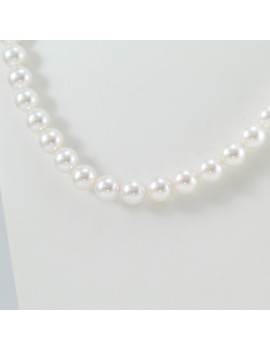Filo perle Akoya giapponesi 7,5  8 Coscia bianco con sfumature naturali