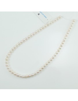 Strand of Japanese Akoya 6.5 7 white thigh beads