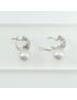 Orecchini perle Australiane 11 mm monachella in oro bianco e diamanti Coscia chiusura a monachella
