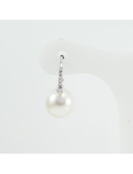 Orecchini donna con perla australiana 11  mm oro bianco e diamanti COSCIA