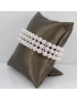 Bracciale donna perle akoya tre fili con chiusura oro bianco e diamanti Coscia
