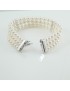 Bracciale perle Akoya 5,5/6 in oro bianco e diamanti Coscia 3 file