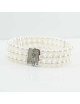 Bracciale Coscia donna perle akoya chiusura oro bianco e diamanti