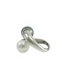 Women's Tahitian gray and Australian white contrarié pearl ring with diamonds 10 mm